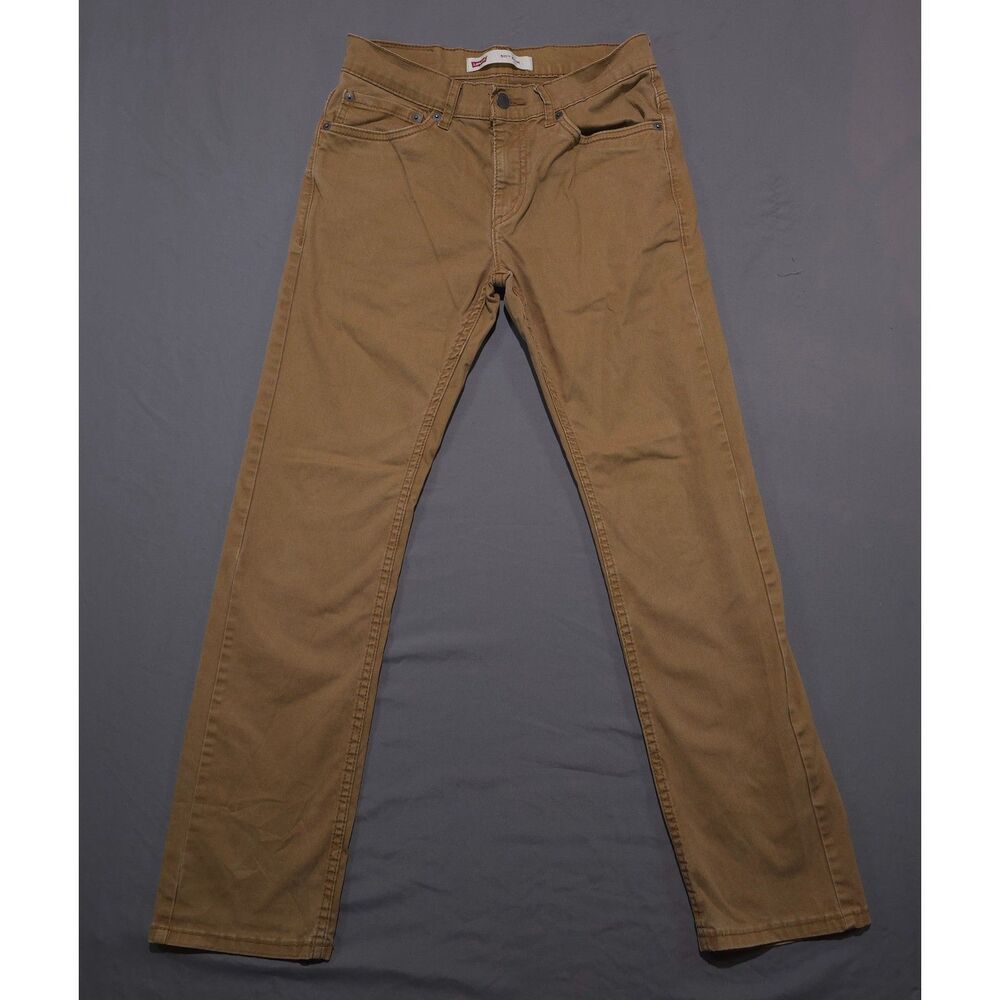 Levi's 511 Slim Pants Boys Size 16 REG (28x28) Tan Khaki Stretch Twill Chinos